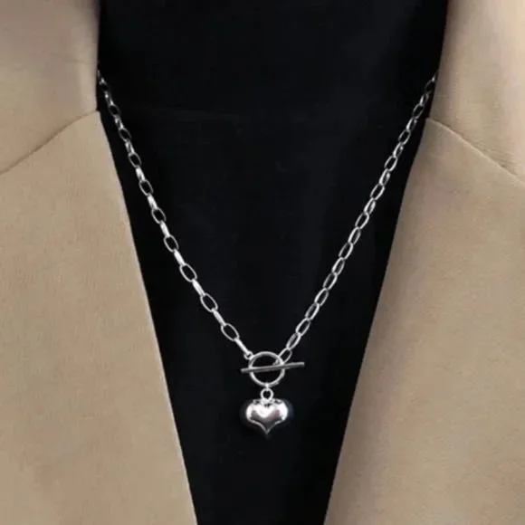 “18” 925 STERLING SILVER LOVE HEART NECKLACE, NICE NECKLACE, CUTE NECKLACE - Picture 1 of 5